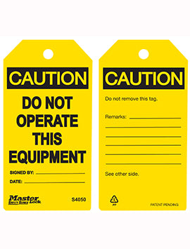 Master Lock Guardian Extreme Tag Caution Do Not Operate This Equipment Yellow (6Pk)