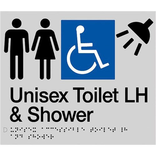 TTSM Unisex Disabled Toilet and Shower Signs Left Hand Transfer