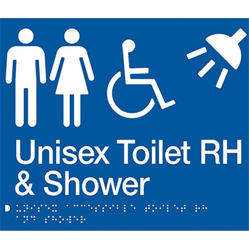 TTSM Unisex Disabled Toilet and Shower Signs Right Hand Transfer