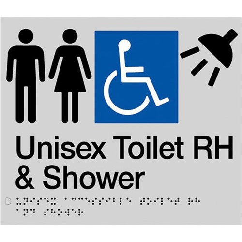 TTSM Unisex Disabled Toilet and Shower Signs Right Hand Transfer