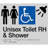 TTSM Unisex Disabled Toilet and Shower Signs Right Hand Transfer