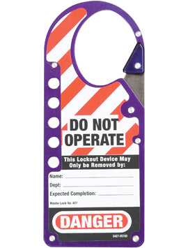 Master Lock Hasp Snap-On Tagout Aluminium 178Mm Purple