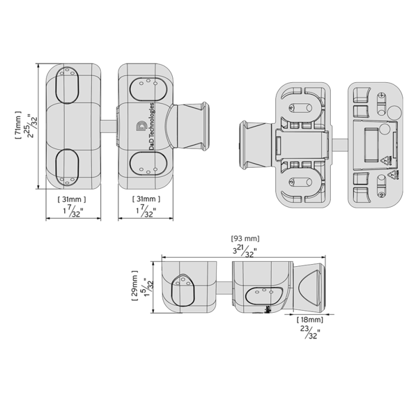 D&D Magna Latch Side Pull Non Key Lockable