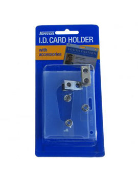 Kevron Card Holder Id1013 Pkt=1 With 2 Clips Clr