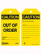 Master Lock Guardian Extreme Tag Caution Out Of Order Yellow (6Pk)