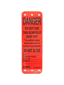 Master Lock Guardian Extreme Scaffold Tags Danger Do Not Use This Scaffold Keep Off Red
